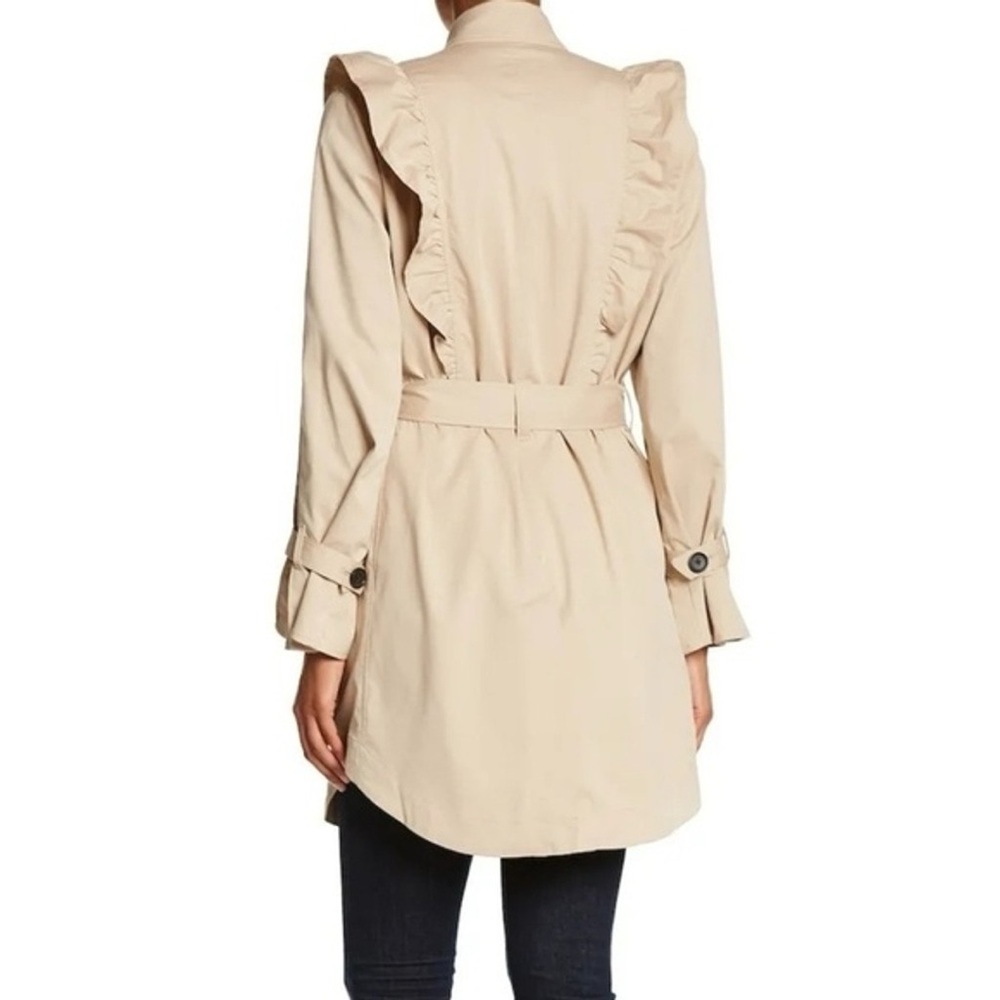 Joie Beige Ruffle Trench Coat - Picture 10 of 10